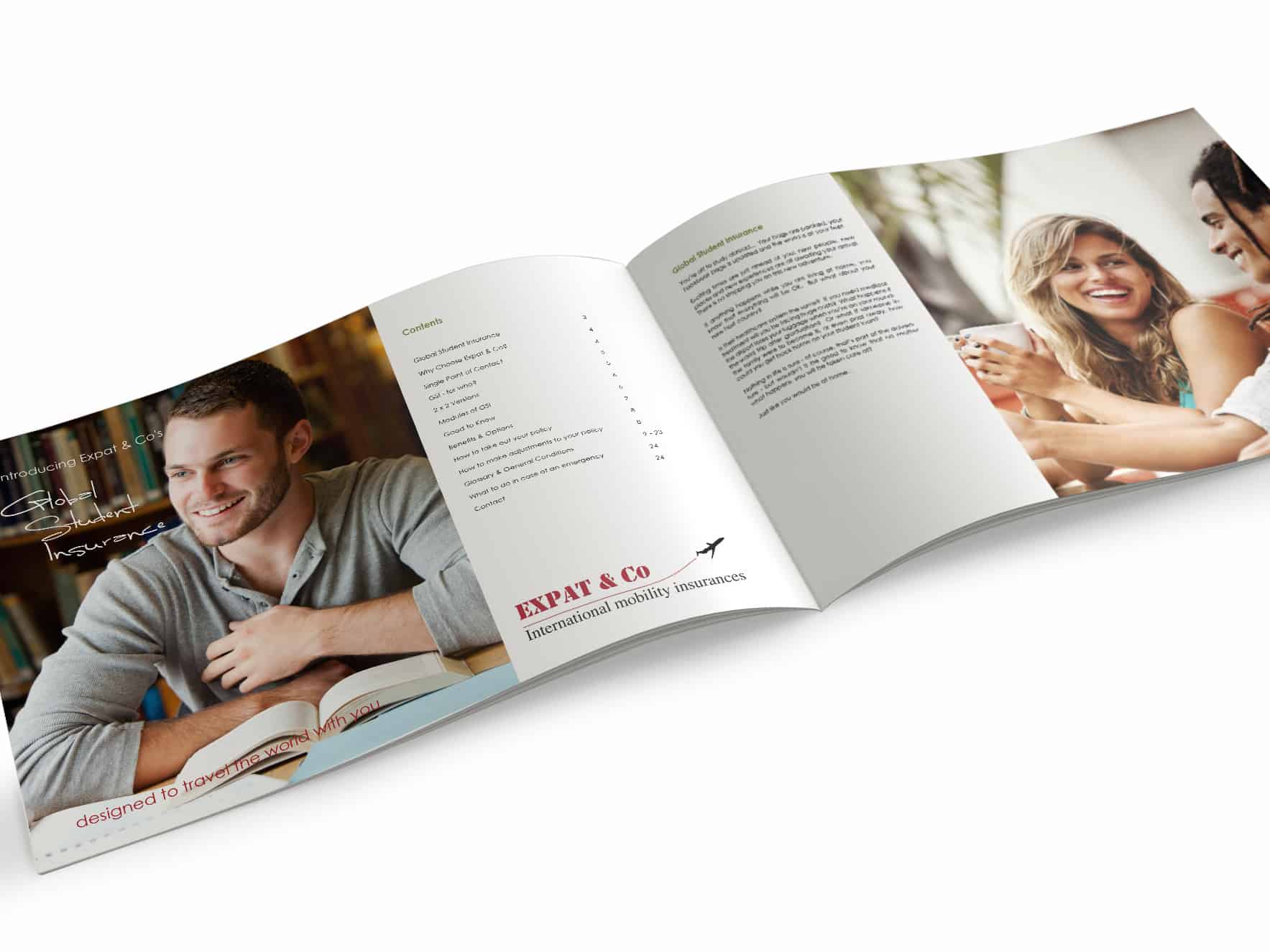 Brochure Design for Expat & Co global mobility insurance